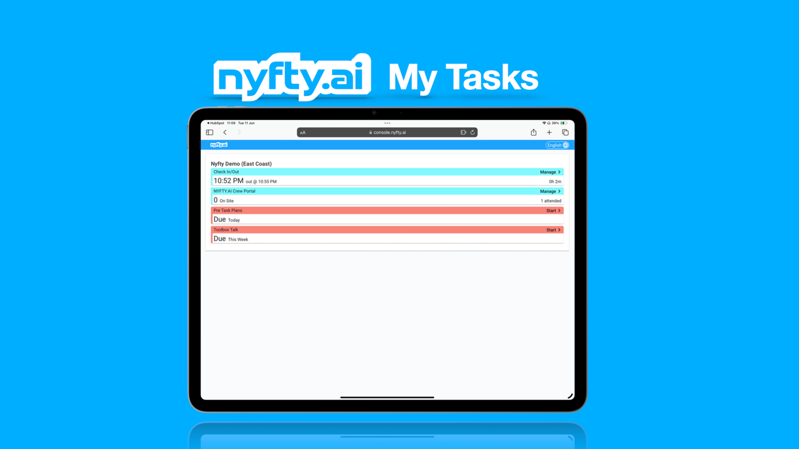 Jobsite Compliance with Nyfty My Tasks