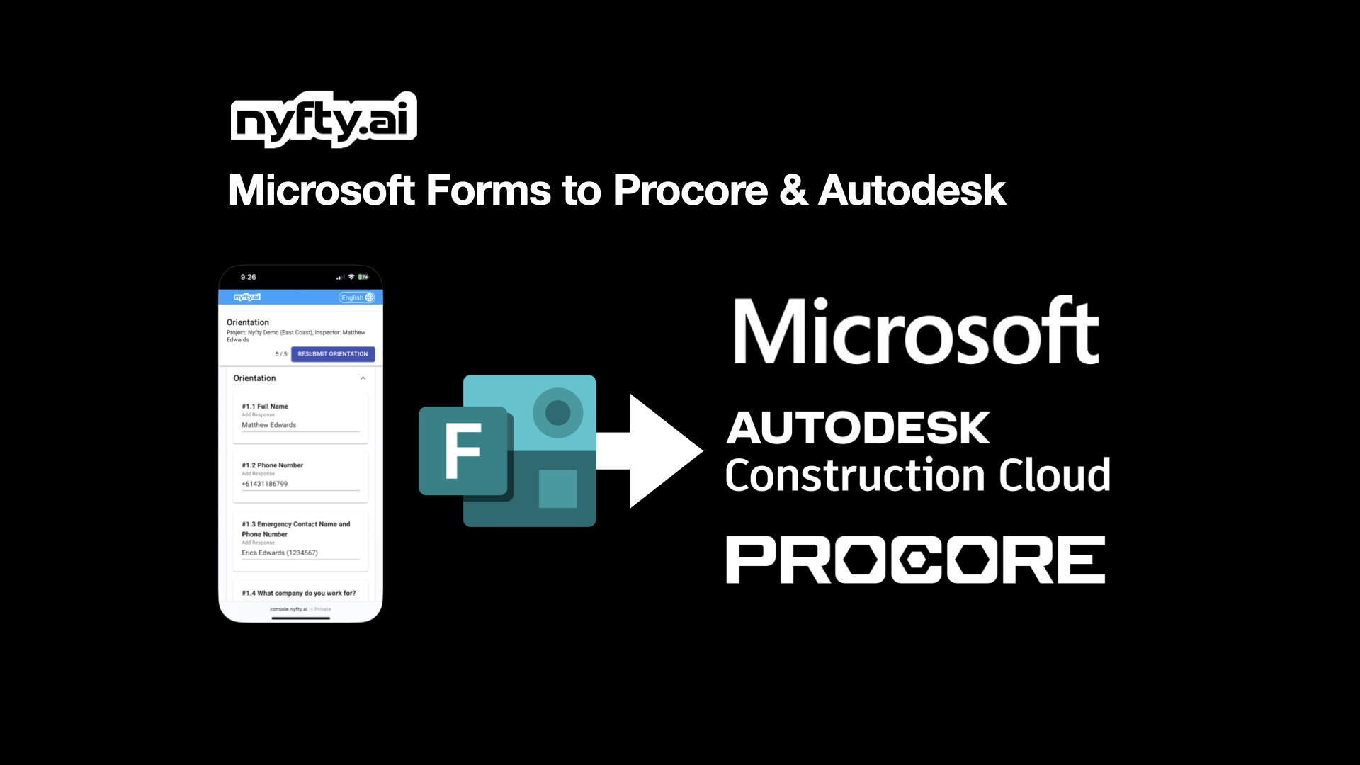 Microsoft Forms to Procore or Autodesk