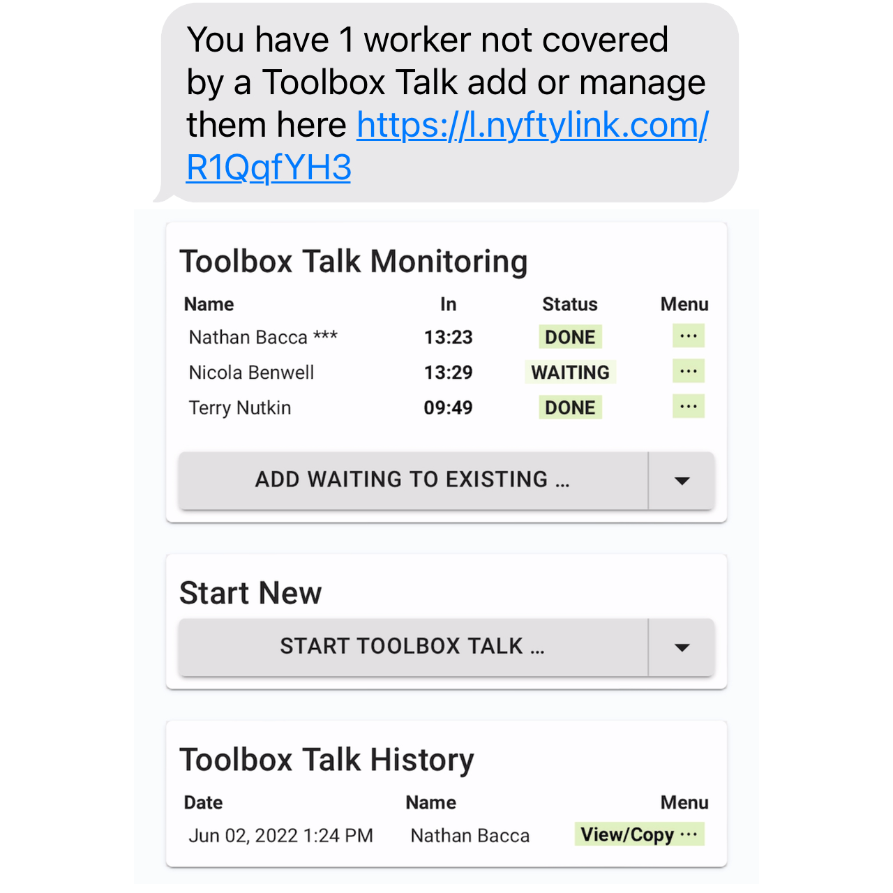 Nyfty's Toolbox Talk Bot