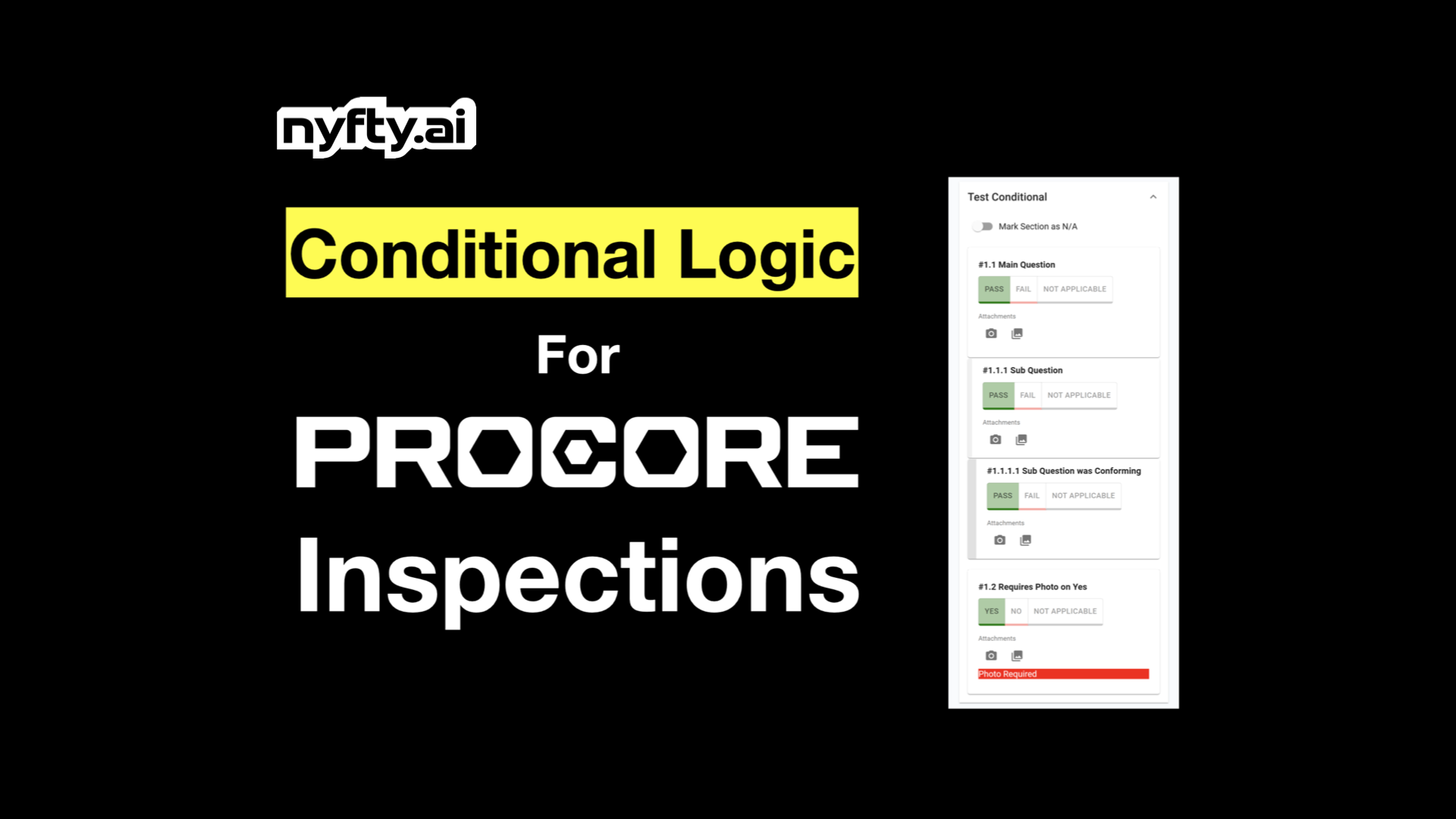 Procore's Conditional Logic for Inspections now Supported by Nyfty